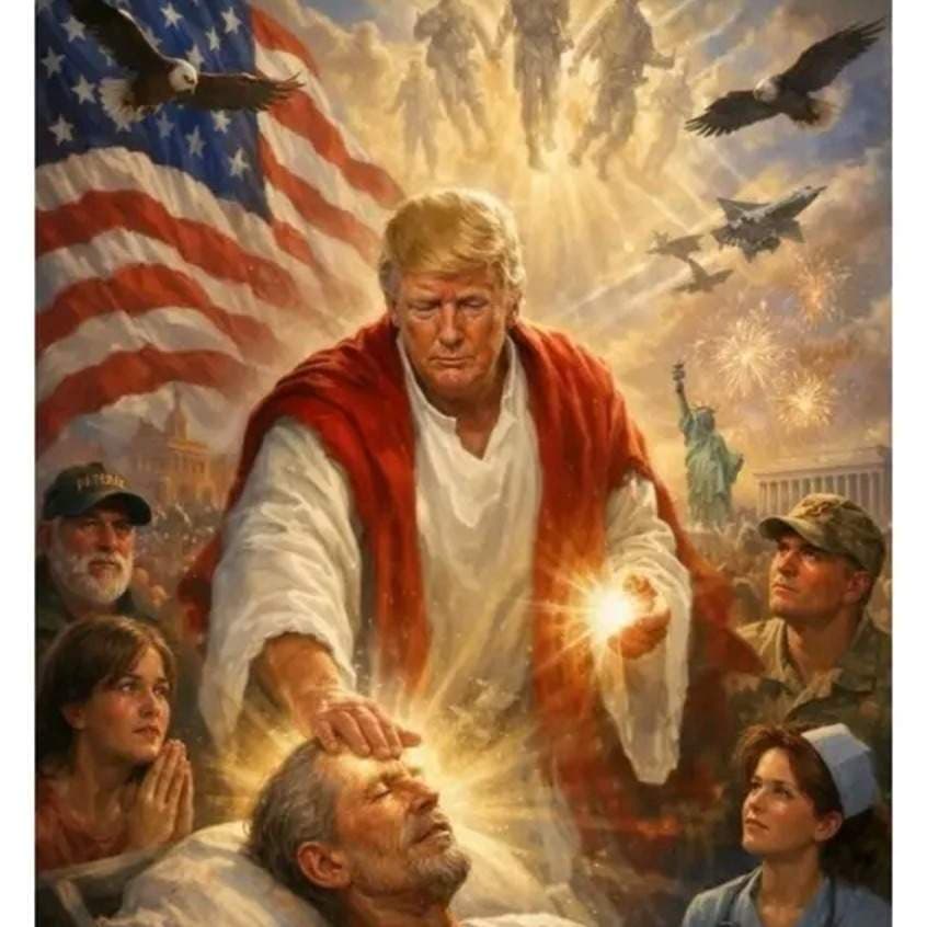 Trump Shares Image of Himself as Jesus After Calling Pope Weak