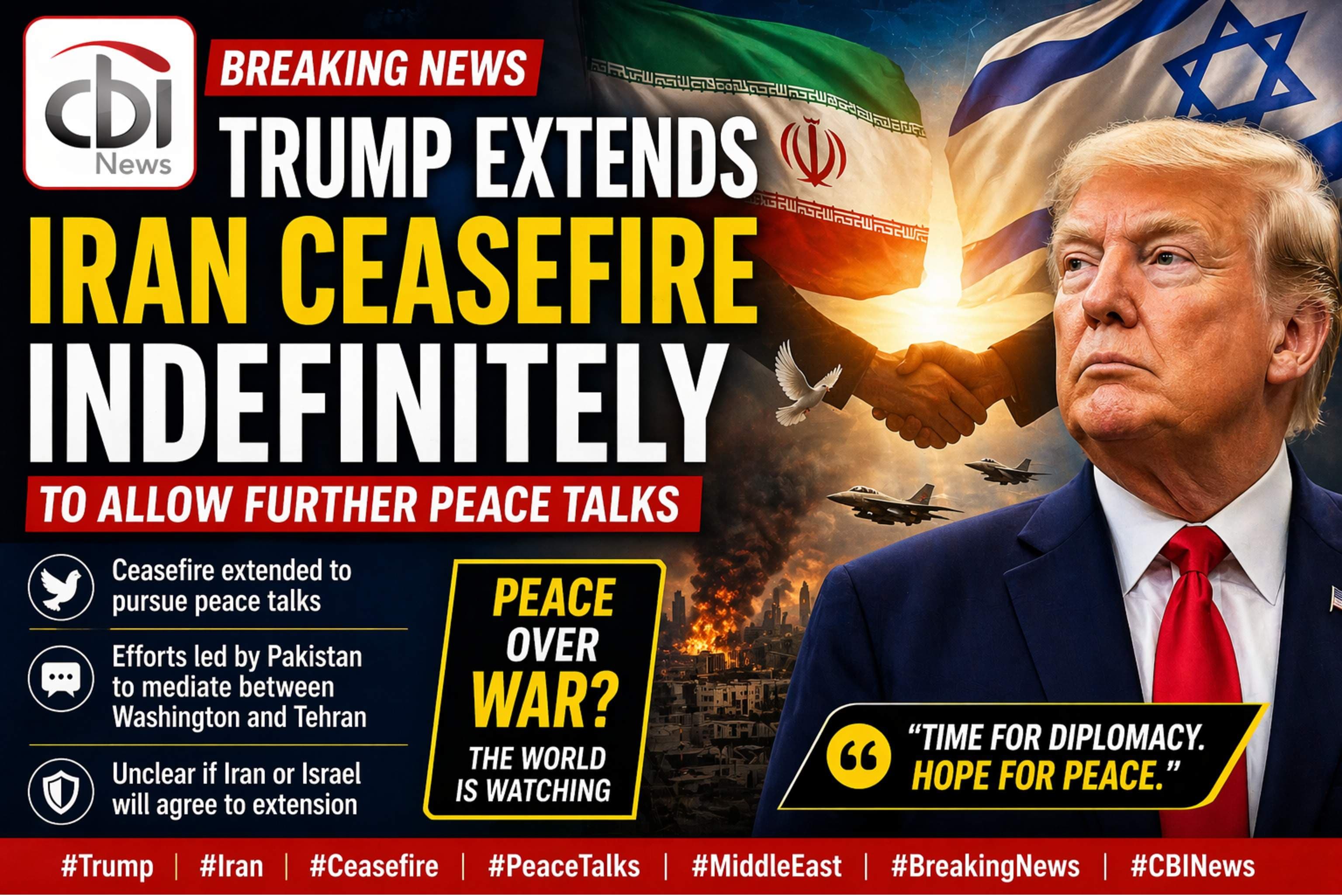 Trump Extends Iran Ceasefire Indefinitely Amid Uncertain Peace Talks