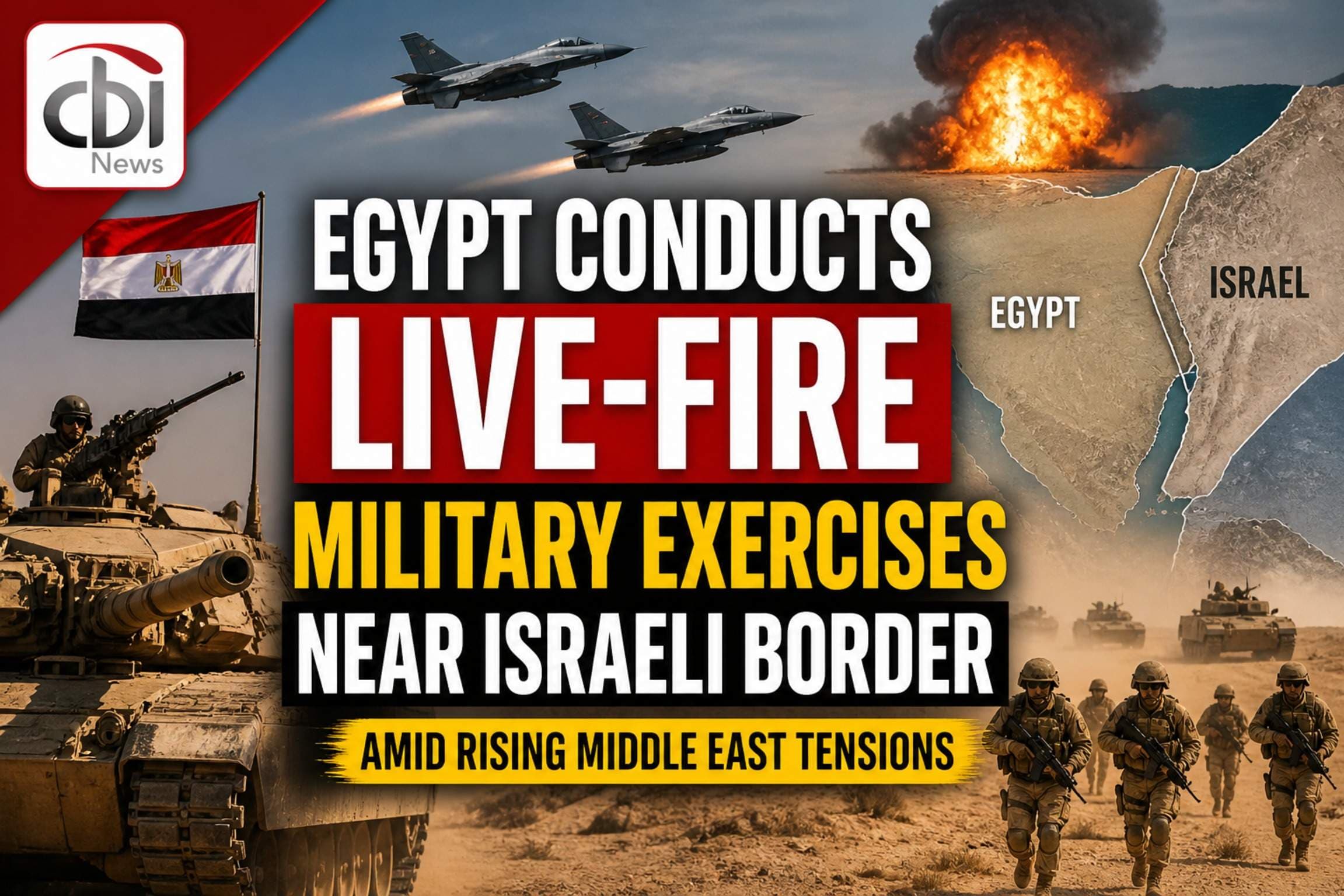 Egypt Conducts Live-Fire Military Drills Near Israel Border Amid Rising Middle East Tensions