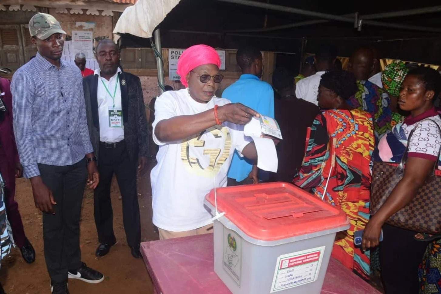 Ekiti Deputy Governor Monisade Afuye Votes, Hails Turnout