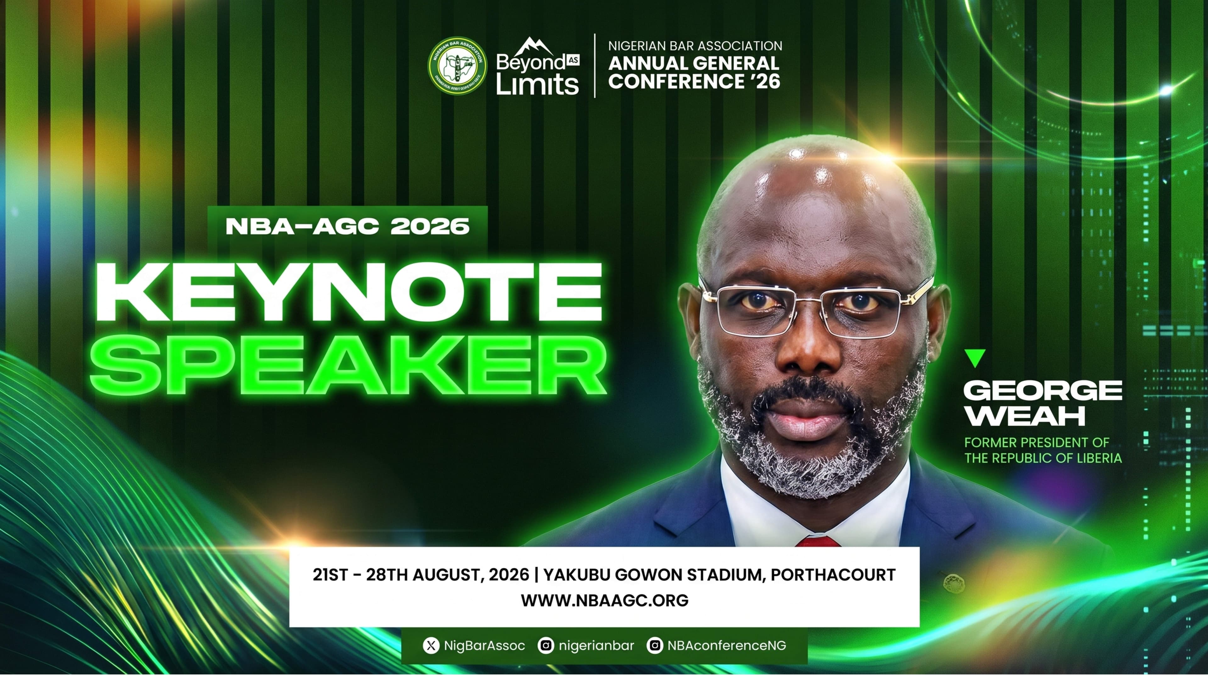 George Weah to Headline NBA 2026 Conference in Port Harcourt