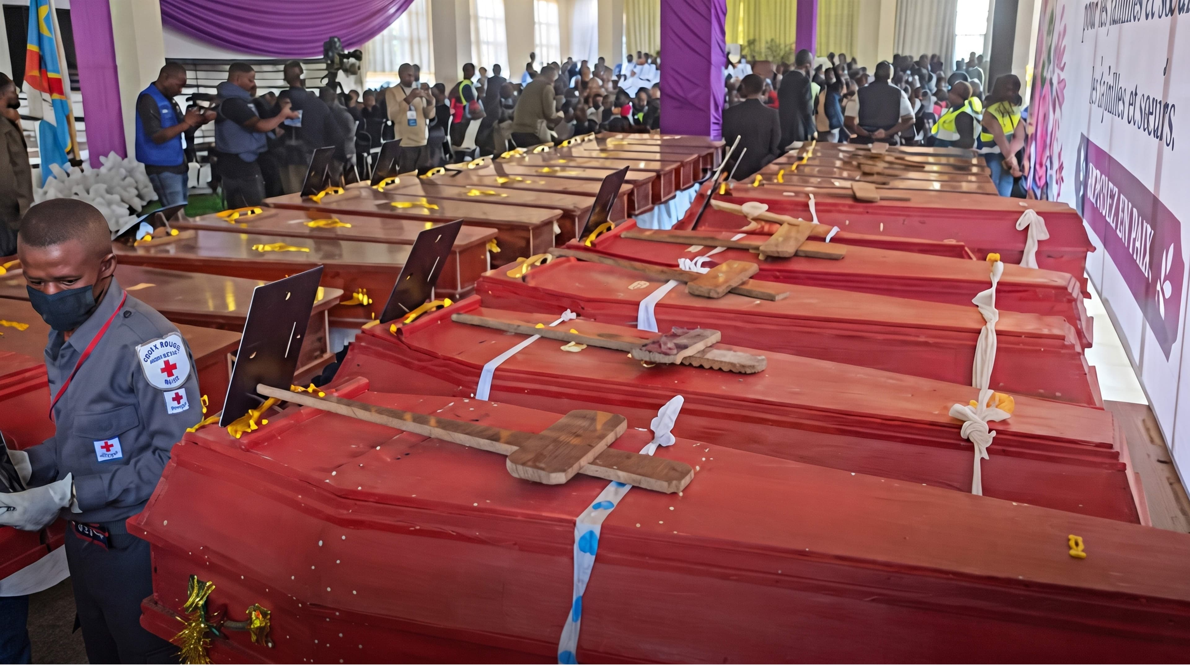 Mass Funeral in Bukavu for 26 Children Killed in School Blaze