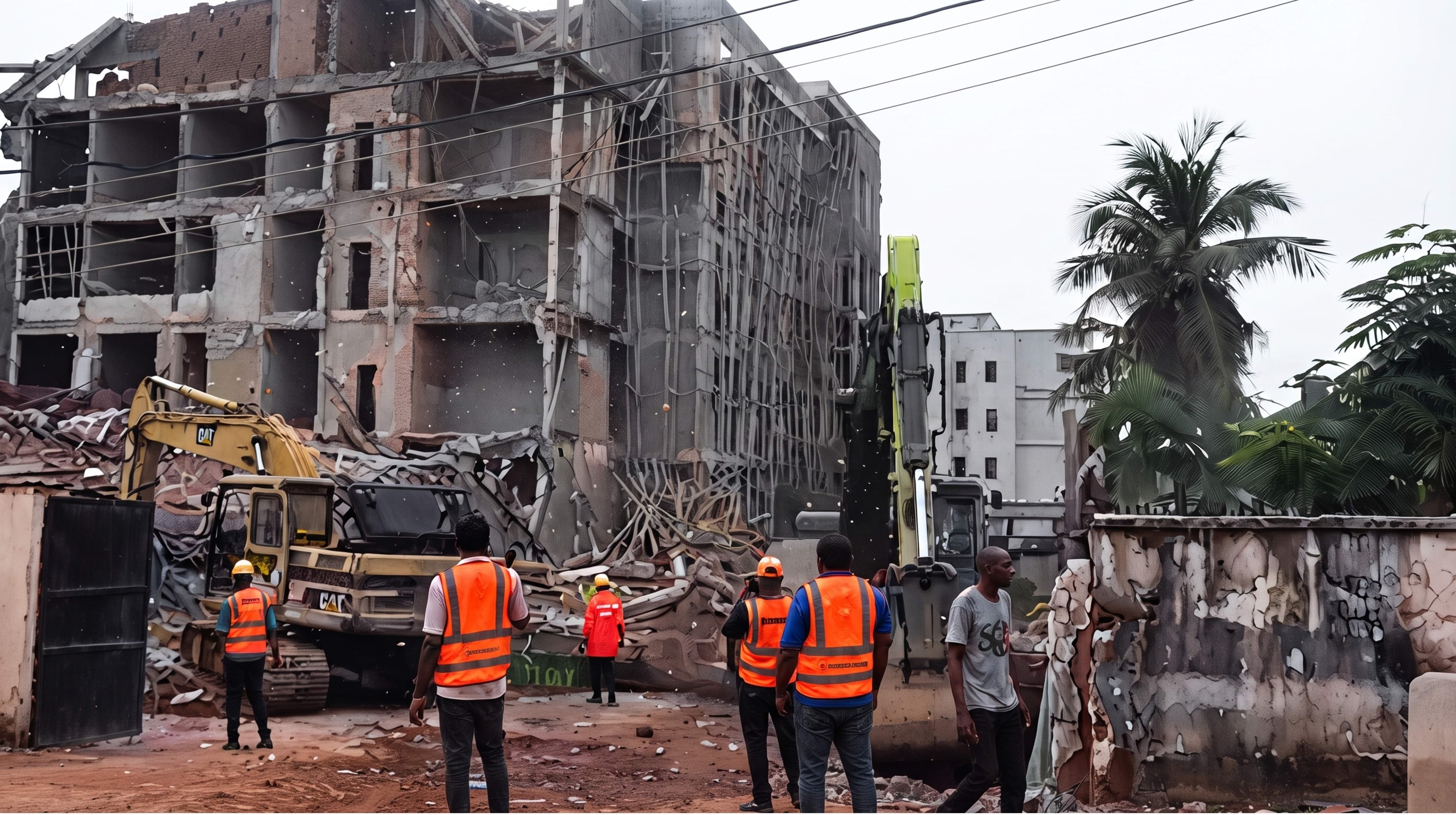 Enugu Hotel Collapse: 4 Rescued, 1 Dead as Sealed Building Crashes Down on Ogbalu Street (Video)